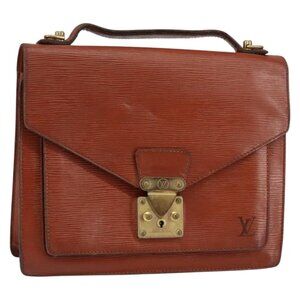 LOUIS VUITTON Epi Monceau 28 Hand Bag Brown M52123 LV Auth bs30558